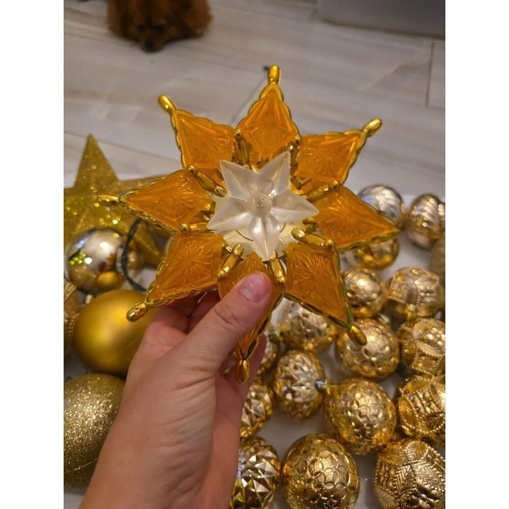 Christmas‎ Gold Silver Matte, Shiny & Glitter Ball Ornament Lot 50